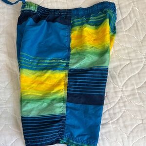Kanu Surf Boys Blue & White Lined Swim Shorts